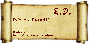 Róth Dezső névjegykártya