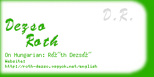 dezso roth business card